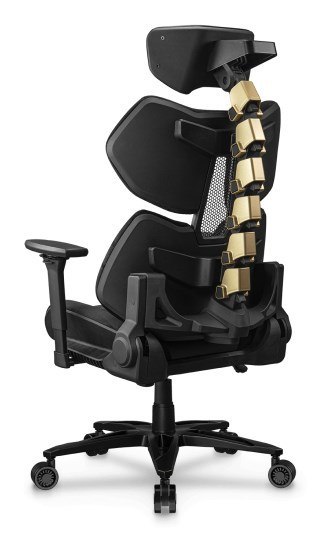 COUGAR COUGAR Terminator Elite Gold Fotel dla gracza Obite siedzisko Czarny, Złoto