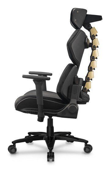COUGAR COUGAR Terminator Elite Gold Fotel dla gracza Obite siedzisko Czarny, Złoto