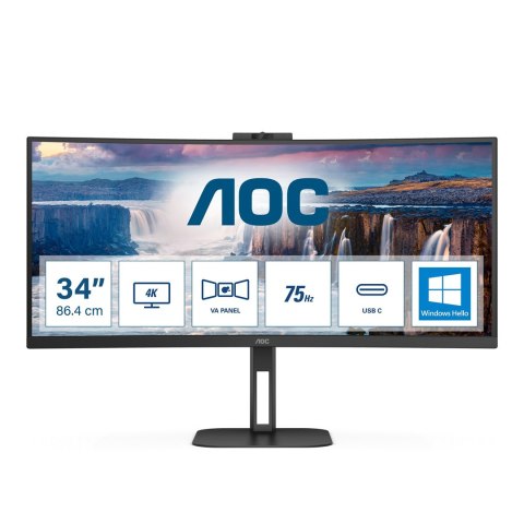 AOC AOC V5 CU34V5CW/BK LED display 86,4 cm (34") 3440 x 1440 px Wide Quad HD Czarny