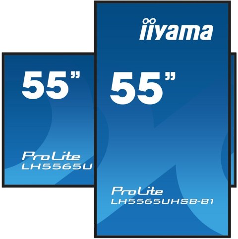 IIYAMA Iiyama LH5565UHSB-B1 signage display Kiosk 138,7 cm (54.6") LED Wi-Fi 800 cd/m2 4K Ultra HD Czarny Procesor wbudowany Android 11