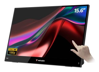Verbatim Verbatim Portable 15.6" FHD Touch Monitor LIGHT Przenośny monitor Czarny 39,6 cm (15.6") LCD 1920 x 1080 px