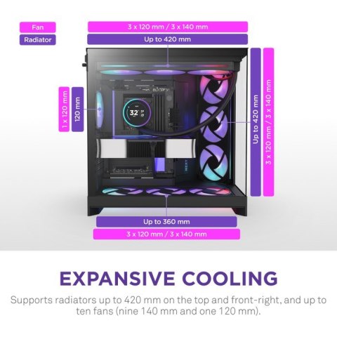 NZXT NZXT H9 Flow RGB+ Midi Tower Czarny
