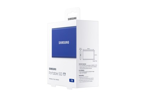 Samsung Dysk zewnętrzny SSD Samsung T7 (1TB; USB 3.2; niebieski; MU-PC1T0H/WW)