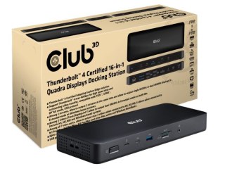 Club 3D CLUB3D CSV-1583 stacja dokująca Przewodowa Thunderbolt 4 Czarny