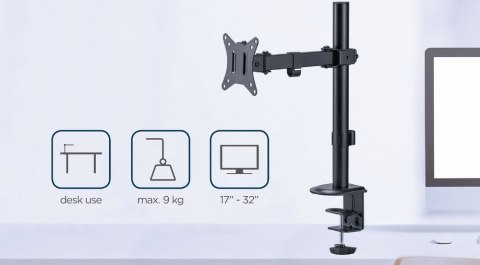 GEMBIRD GEMBIRD BIURKOWE REGULOWANE RAMIĘ/UCHWYT NA MONITOR 17-32, VESA 100X100MM, DO 9 KG
