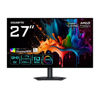 Gigabyte GIGABYTE MO27Q28G monitor komputerowy 68,6 cm (27") 2560 x 1440 px Quad HD OLED Czarny