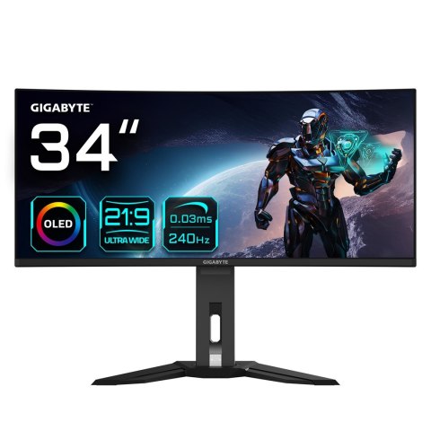 Gigabyte MONITOR GIGABYTE OLED 34" MO34WQC2 86,4 cm 3440x1440px Wide Quad HD OLED Czarny