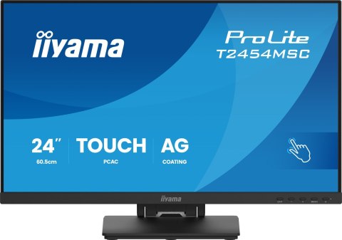 IIYAMA Monitor dotykowy iiyama ProLite 24" IPS z technologią InCell PCAP (10pkt), z powłoką antyrefleksyjną oraz elastyczną podstawą