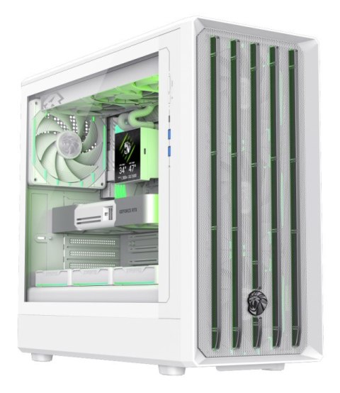 No name GameMax CLAW 460 WH Midi Tower Biały