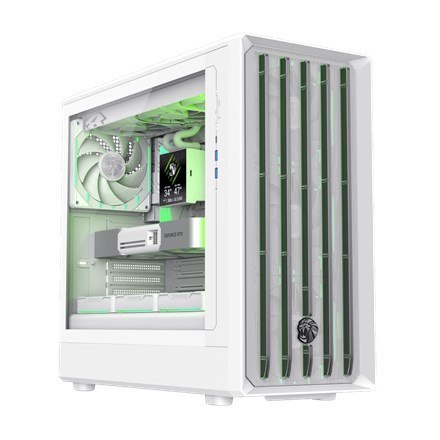 No name GameMax CLAW 460 WH Midi Tower Biały