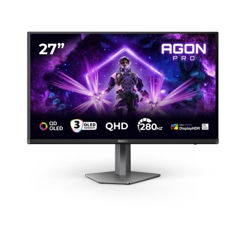 AOC Monitor komputerowy AOC AGON PRO AG276QZD2 26.7" 2560 x 1440 px Quad HD QD-OLED Szary