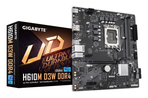 Gigabyte Płyta główna Gigabyte H610M D3W DDR4, Intel H610, LGA1700, 2xDDR4, mATX