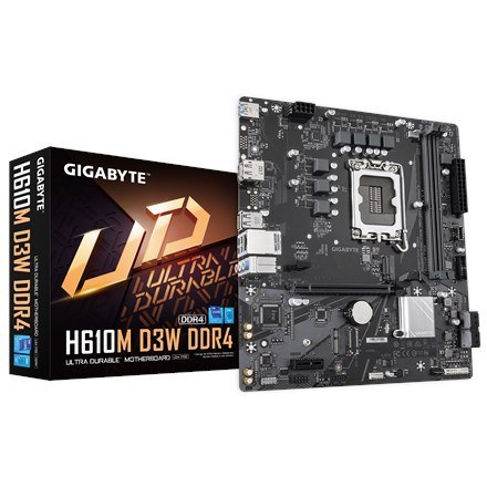 Gigabyte Płyta główna Gigabyte H610M D3W DDR4, Intel H610, LGA1700, 2xDDR4, mATX
