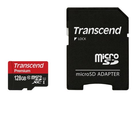Transcend SD microSD Card 128GB Transcend SDXC UHS1 w/adapter