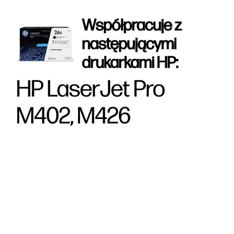 Hewlett-Packard HP 26X - zestaw 2 czarnych, oryginalnych wkładów z tonerem XL