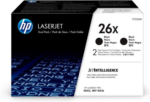 Hewlett-Packard HP 26X - zestaw 2 czarnych, oryginalnych wkładów z tonerem XL