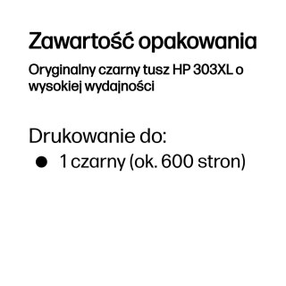 Hewlett-Packard HP Oryginalny czarny tusz 303XL o wysokiej wydajności