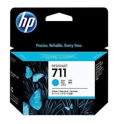 Hewlett-Packard HP Zestaw 3 sztuk błękitnych wkładów atramentowych 711 DesignJet 29 ml
