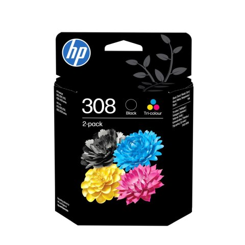 Hewlett-Packard Tusz HP 308 6L6S6UE 2-pak Czarny/Kolor
