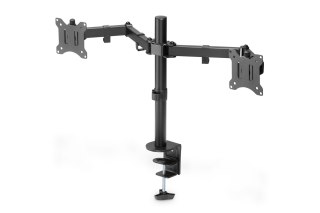 DIGITUS DIGITUS UCHWYT BIURKOWY PODWÓJNY Z ZACISKIEM 2XLCD MAX. 32" MAX. OBCIĄŻENIE 2X 8KG UCHYLNO-OBROTOWY CZARNY DA-90400