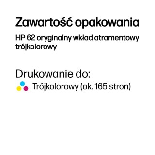 Hewlett-Packard HP 62 oryginalny wkład atramentowy trójkolorowy