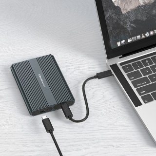 Qoltec Qoltec Obudowa | kieszeń na dysk M.2 SSD | SATA | NVMe | USB-C | DUAL 2 x 2TB