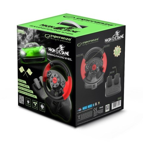Esperanza Kierownica z wibracjami Esperanza High Octane EG103 (PC, PS2, PS3; kolor czarny)