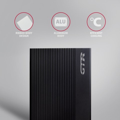 AXAGON AXAGON EE35-GTR USB-C 3.2 Gen 1 - SATA 6G, Obudowa Zewnętrznego Dysku Twardego 3.5", Ryflowana - Czarna