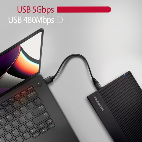 AXAGON AXAGON EE35-GTR USB-C 3.2 Gen 1 - SATA 6G, Obudowa Zewnętrznego Dysku Twardego 3.5", Ryflowana - Czarna