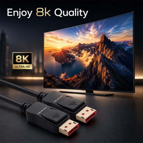 Qoltec Kabel DisplayPort M/M v2.1 | 40G | 1.5m
