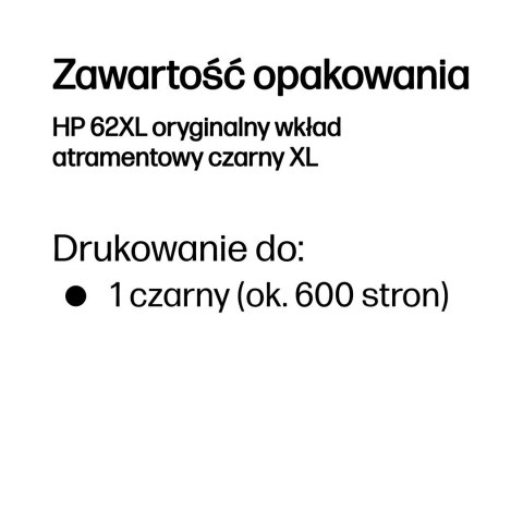 Hewlett-Packard HP 62XL oryginalny wkład atramentowy czarny XL