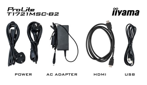 IIYAMA Monitor T1721MSC-B2 17IN PCAP/1280X1024 250CD/M 1000:1 5MS