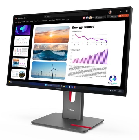 Lenovo Monitor Lenovo ThinkVision P24q-40, 23,8", Systemy ochrony przed włamaniem (IPS), proporcje 16:9, 120 Hz, 4 ms, 2560x1440, 300 c