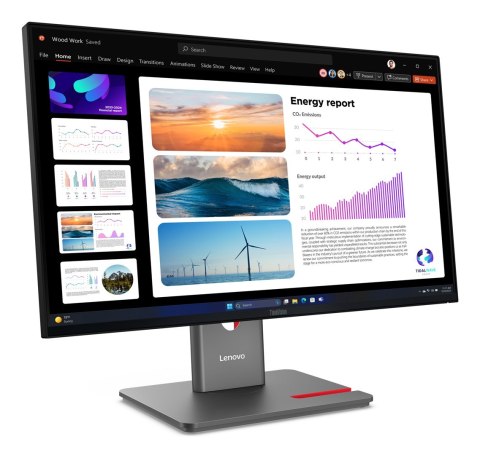 Lenovo Monitor Lenovo ThinkVision P24q-40, 23,8", Systemy ochrony przed włamaniem (IPS), proporcje 16:9, 120 Hz, 4 ms, 2560x1440, 300 c