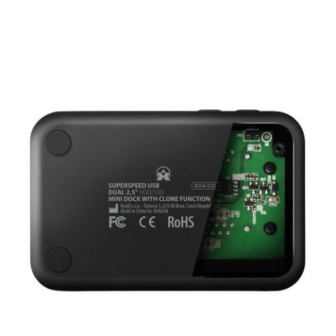 AXAGON Axagon ADSA-D25 stacja dokująca do dysków twardych USB 3.2 Gen 1 (3.1 Gen 1) Type micro-B Czarny