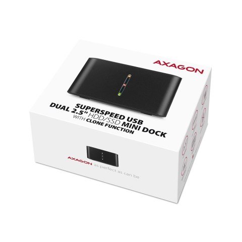 AXAGON Axagon ADSA-D25 stacja dokująca do dysków twardych USB 3.2 Gen 1 (3.1 Gen 1) Type micro-B Czarny