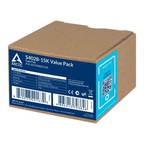 Arctic Cooling ARCTIC S4028-6K Obudowa komputera Wentylator 4 cm Czarny 5 szt.