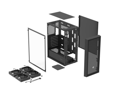 FURY FURY OBUDOWA SHOBO SH8F MIDI TOWER Z OKNEM CZARNA