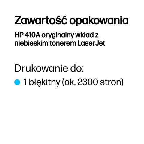 Hewlett-Packard HP 410A oryginalny wkład z niebieskim tonerem LaserJet