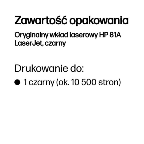 Hewlett-Packard HP Oryginalny wkład laserowy 81A LaserJet, czarny