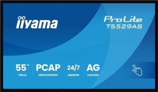 IIYAMA Monitor dotykowy IIYAMA 139cm (55") T5529AS-B1AG 16:9 M-Touch 2xHDMI+UBS-C (Speditionsversand)