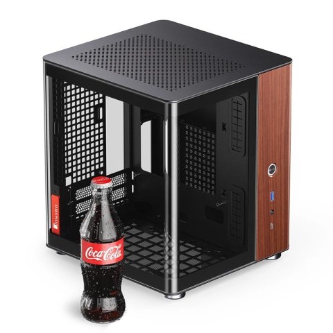 Jonsbo Obudowa PC Jonsbo TK-0, Mini-Tower, Mini-ITX, Tempered Glass, Holz - schwarz
