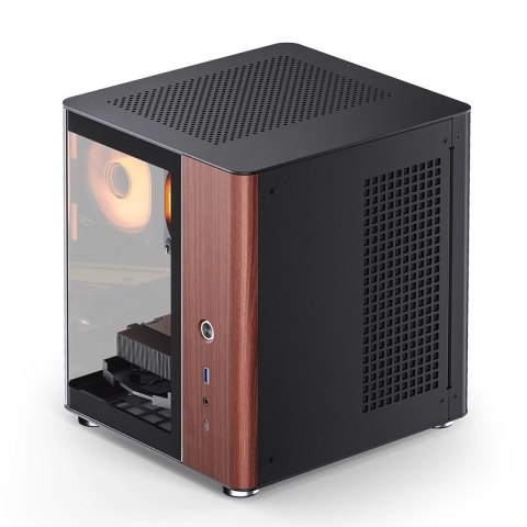 Jonsbo Obudowa PC Jonsbo TK-0, Mini-Tower, Mini-ITX, Tempered Glass, Holz - schwarz