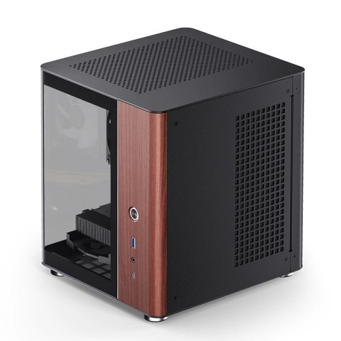 Jonsbo Obudowa PC Jonsbo TK-0, Mini-Tower, Mini-ITX, Tempered Glass, Holz - schwarz