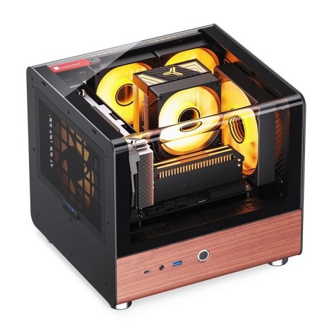 Jonsbo Obudowa PC Jonsbo TK-0, Mini-Tower, Mini-ITX, Tempered Glass, Holz - schwarz