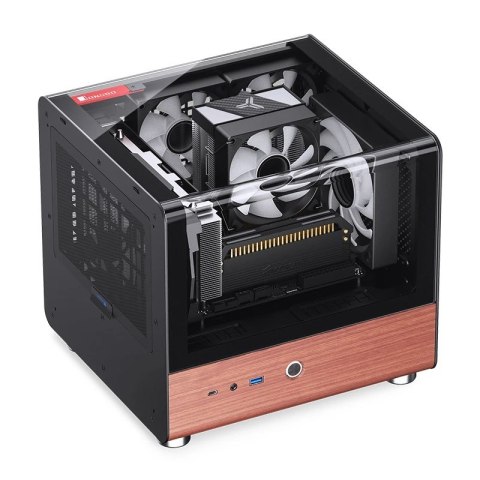 Jonsbo Obudowa PC Jonsbo TK-0, Mini-Tower, Mini-ITX, Tempered Glass, Holz - schwarz