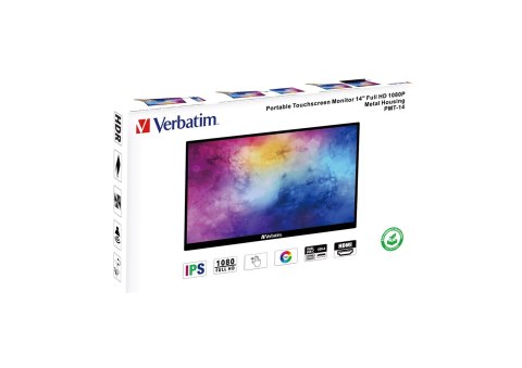 Verbatim Verbatim 49591 monitor komputerowy 35,6 cm (14") 1920 x 1080 px Full HD LCD Ekran dotykowy Czarny