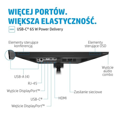 Hewlett-Packard HP E24m G4 60,5 cm (23.8") 1920 x 1080 px monitor Full HD Czarny, Srebrny