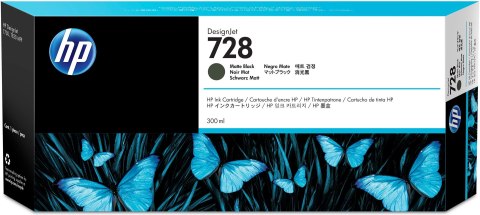 Hewlett-Packard HP Wkład z atramentem czarnym matowym DesignJet 728 o pojemności 300 ml