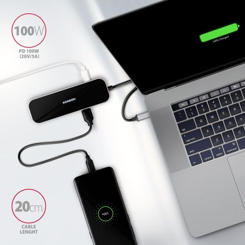 AXAGON Axagon HMC-6GL stacja dokująca USB 3.2 Gen 1 (3.1 Gen 1) Type-C Czarny, Szary